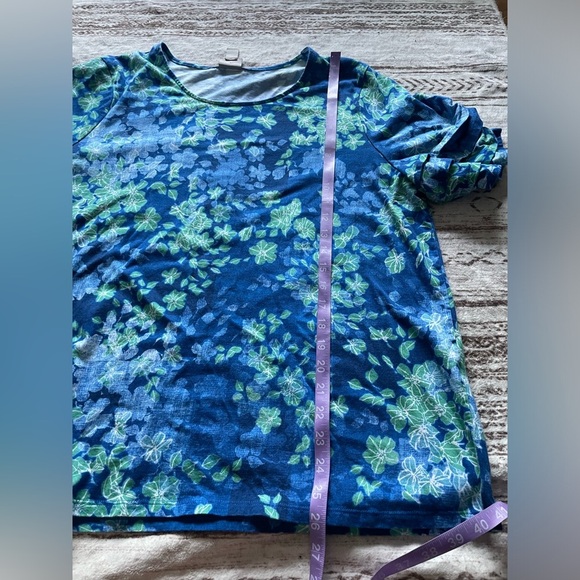 Chicos easy wear cotton modal pop over shirt ruffle sleeve colorful sz XXL boho - Picture 6 of 7